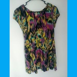 Watercolor tie dye skater dress